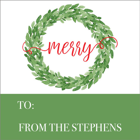Merry Wreath Gift Stickers